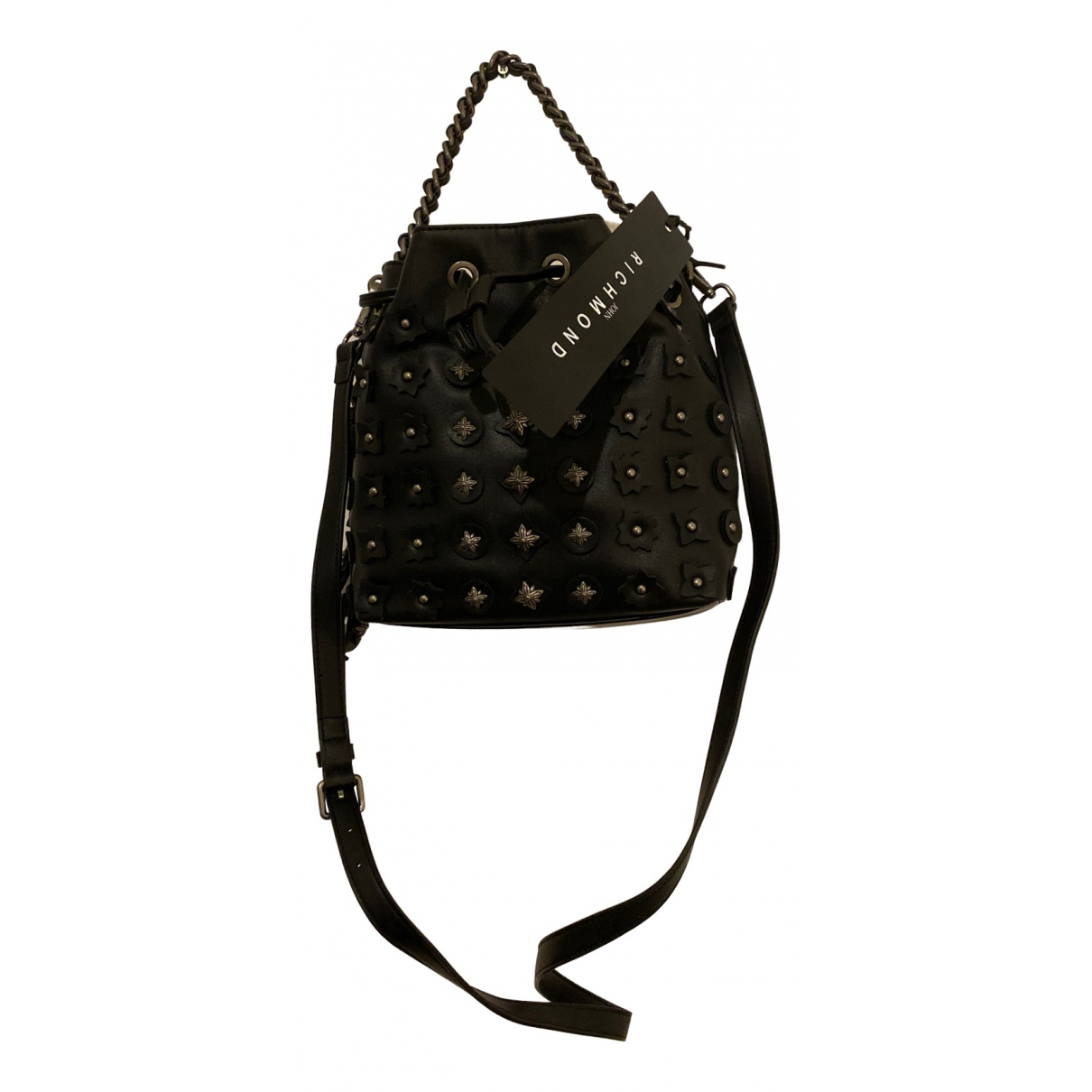 Leather handbag John Richmond Black in 